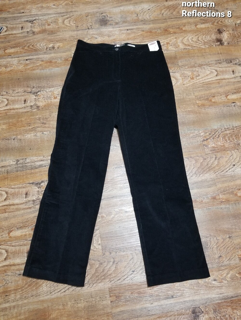 Northern Reflections 8 Black Essential Stretch Ankle Pants Corduroy Nwtags